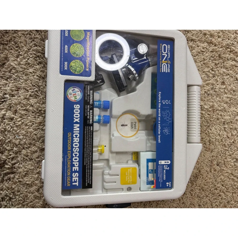 Explore One 900X Microscope Set STEM Outdoor Exploration Gear Blue 80-51001
